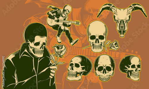 Set of halloween design ico...
