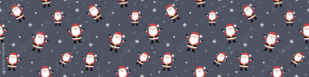 Design of Xmas pattern with Santa Claus. Christmas concept. Banner. Vector