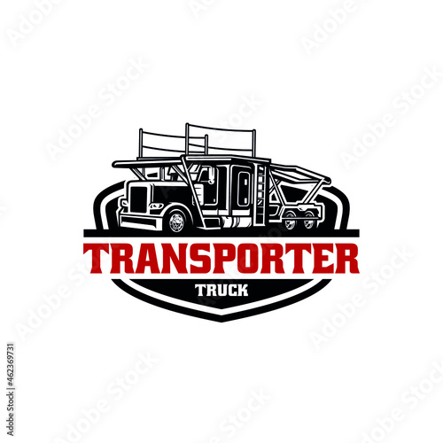 Car Carrier Transporter Truck Logo Vector Isolated