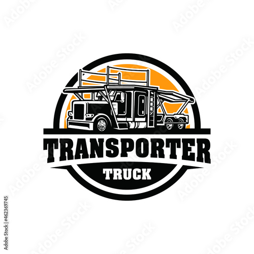 Car Carrier Transporter Truck Logo Vector Isolated