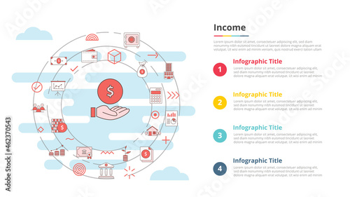 business income concept for infographic template banner with four point list information