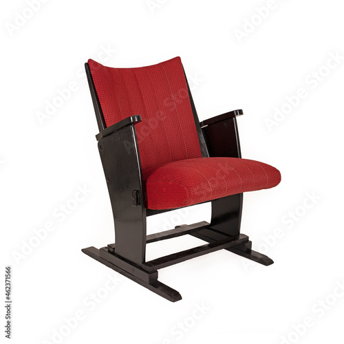 Old theater seat on white background
