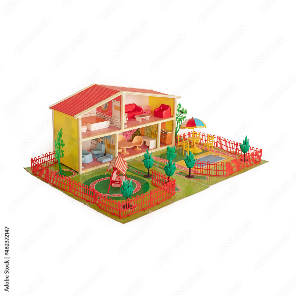 Old Dollhouse on white background
