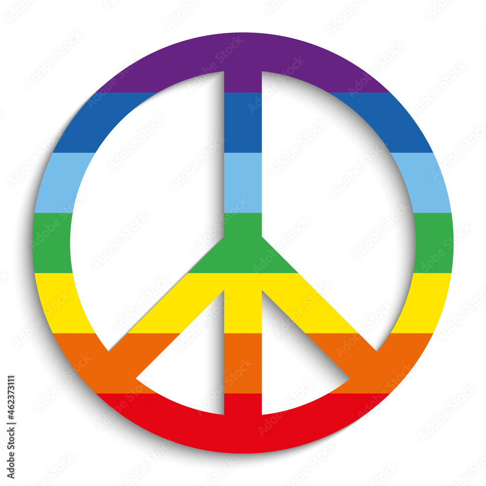 Peace symbol with flag colors Peace symbol with flag colors