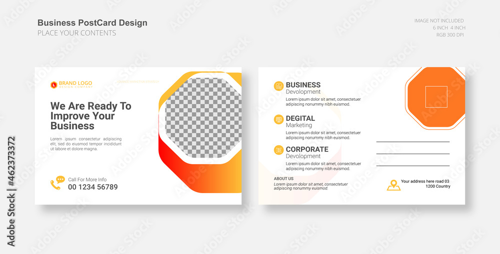 modern styles  postcard template design