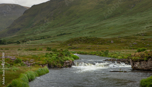 Connemara Ireland. Moutains and valley. River and rapid. © A