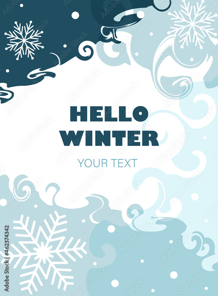 Winter story template for social media, blue backgroung with snowflakes. Winter background vector. New year and Christmas vector illustrations design Winter story template for social media, blue backgroung with snowflakes. Winter background vector. New year and Christmas vector illustrations design