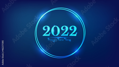 2022 Happy New Year neon background