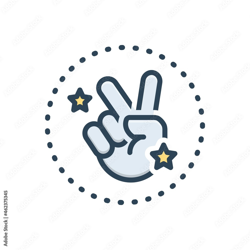 Fototapeta premium Color illustration icon for victory