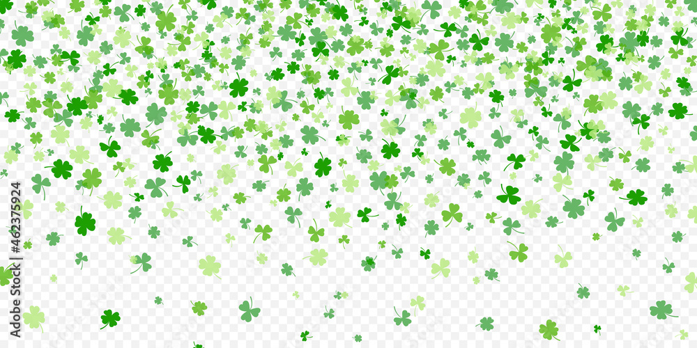 Shamrock or green clover leaves pattern background flat design vector illustration isolated on white background. St Patricks Day shamrock symbols decorative elements pattern. Shamrock or green clover leaves pattern background flat design vector illustration isolated on white background. St Patricks Day shamrock symbols decorative elements pattern.