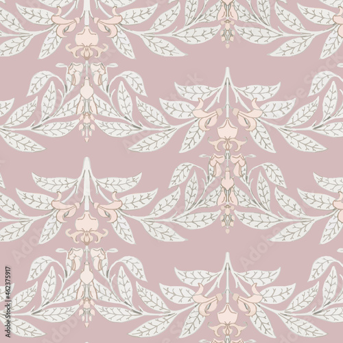 Art nouveau wisteria flower vector pattern design resource