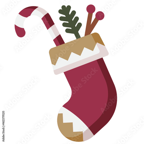 christmas sock flat icon