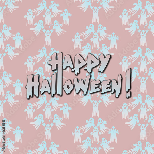Happy halloween on ghost pattern
