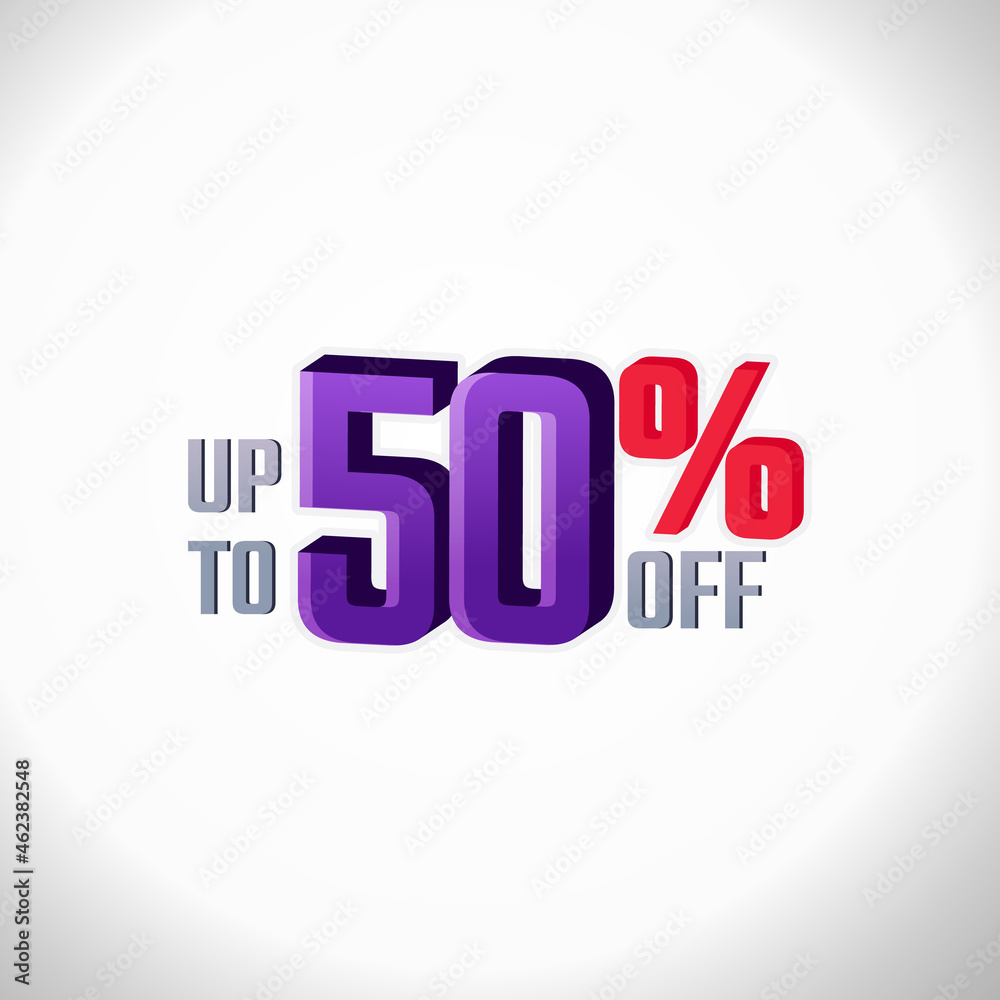 Discount Label up to 50% off Vector 3D Template Design Illustration. Promotion Flyer, Retro Label Discount Label up to 50% off Vector 3D Template Design Illustration. Promotion Flyer, Retro Label