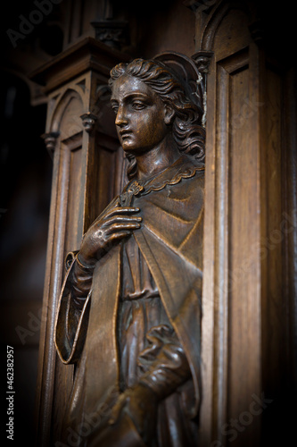 Wooden medieval angel