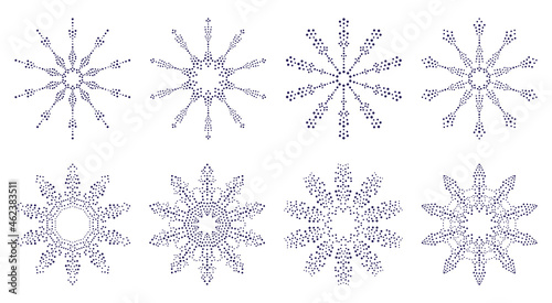 Snowflakes. Dot pattern. Se...