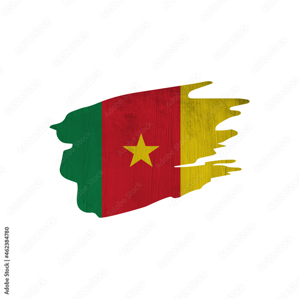 World countries A-Z. Sublimation background. Abstract shape in colors of national flag. Cameroon