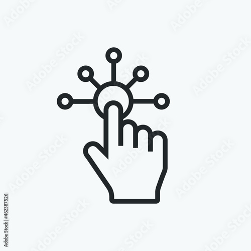 Interactivity icon. Vector illustration style is flat iconic symbol. Designed for web and app design interfaces.