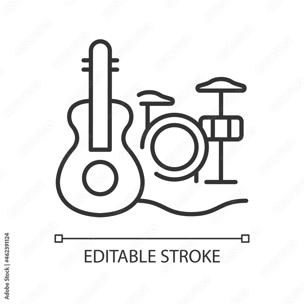 Musical talent linear icon. Playing musical instruments. Classical music performance. Thin line customizable illustration. Contour symbol. Vector isolated outline drawing. Editable stroke Musical talent linear icon. Playing musical instruments. Classical music performance. Thin line customizable illustration. Contour symbol. Vector isolated outline drawing. Editable stroke