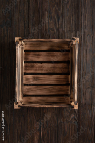 Empty wooden boxw photo