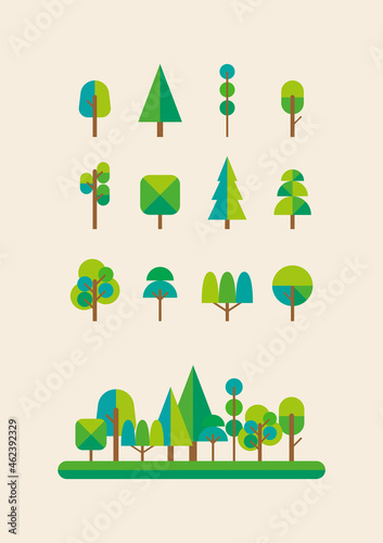 2d view of trees forest