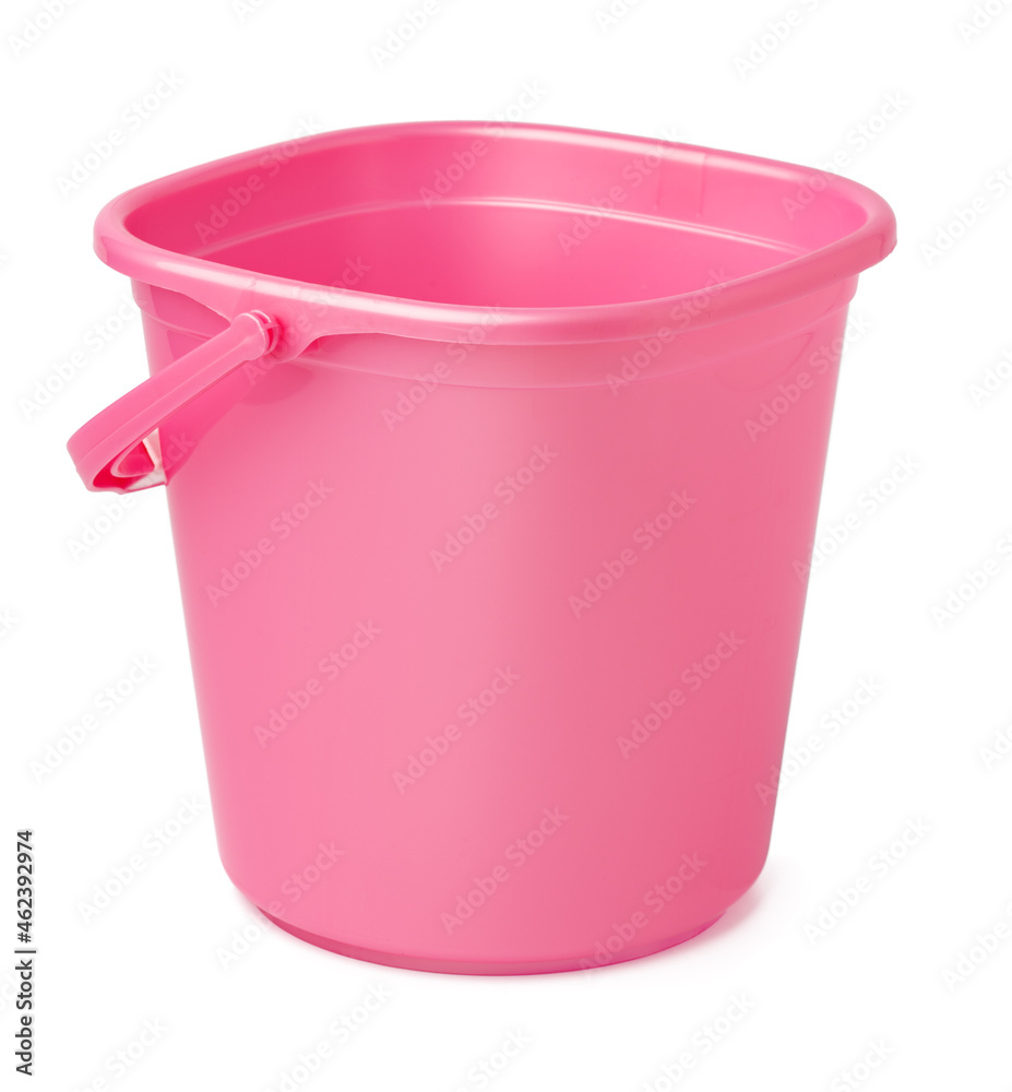 Single plastic bucket isolated on a white background Single plastic bucket isolated on a white background