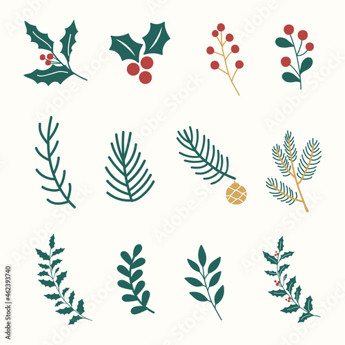 Illustration set of Christmas decorations