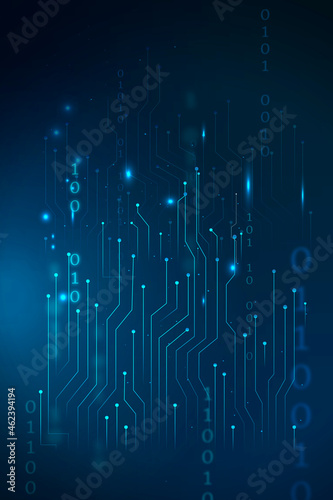 Blue futuristic networking technology vector