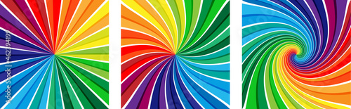 Background with rainbow colored spirals