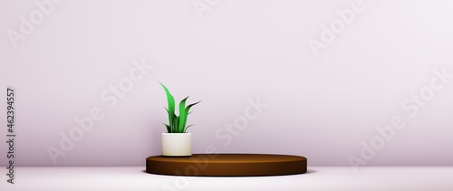 3D rendering of blank product background for displaying fashion and cream cosmetics decorations. Modern podium background for luxury product.