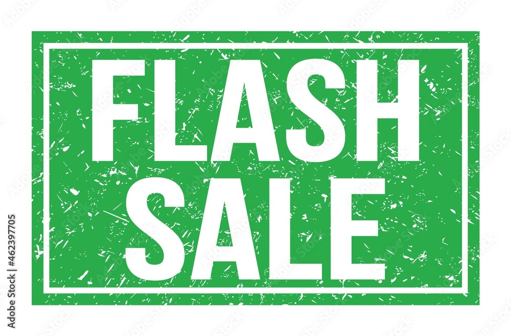 Fototapeta premium FLASH SALE, words on green rectangle stamp sign