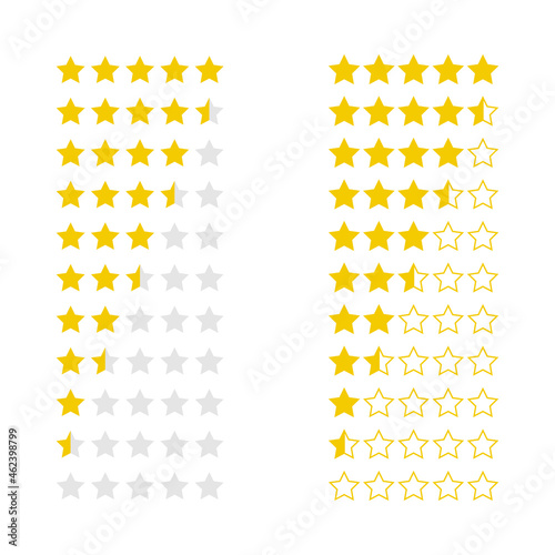 Product rating stars icon set