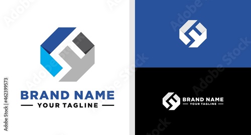 LF LOGO MONOGRAM GEOMETRIC MODERN EDITABLE