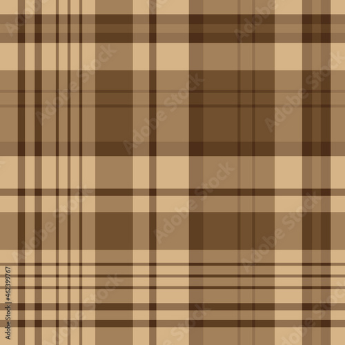 Seamless pattern in autumn beige and brown colors for plaid, fabric, textile, clothes, tablecloth and other things. Vector image.