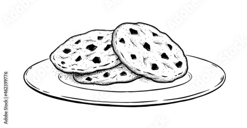 Vector illustration of Cookies on plate