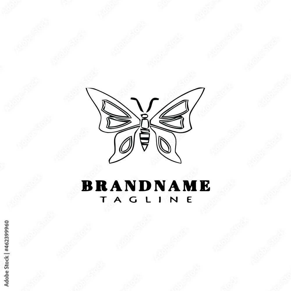 butterfly logo cartoon icon design template unique isolated vector illustration