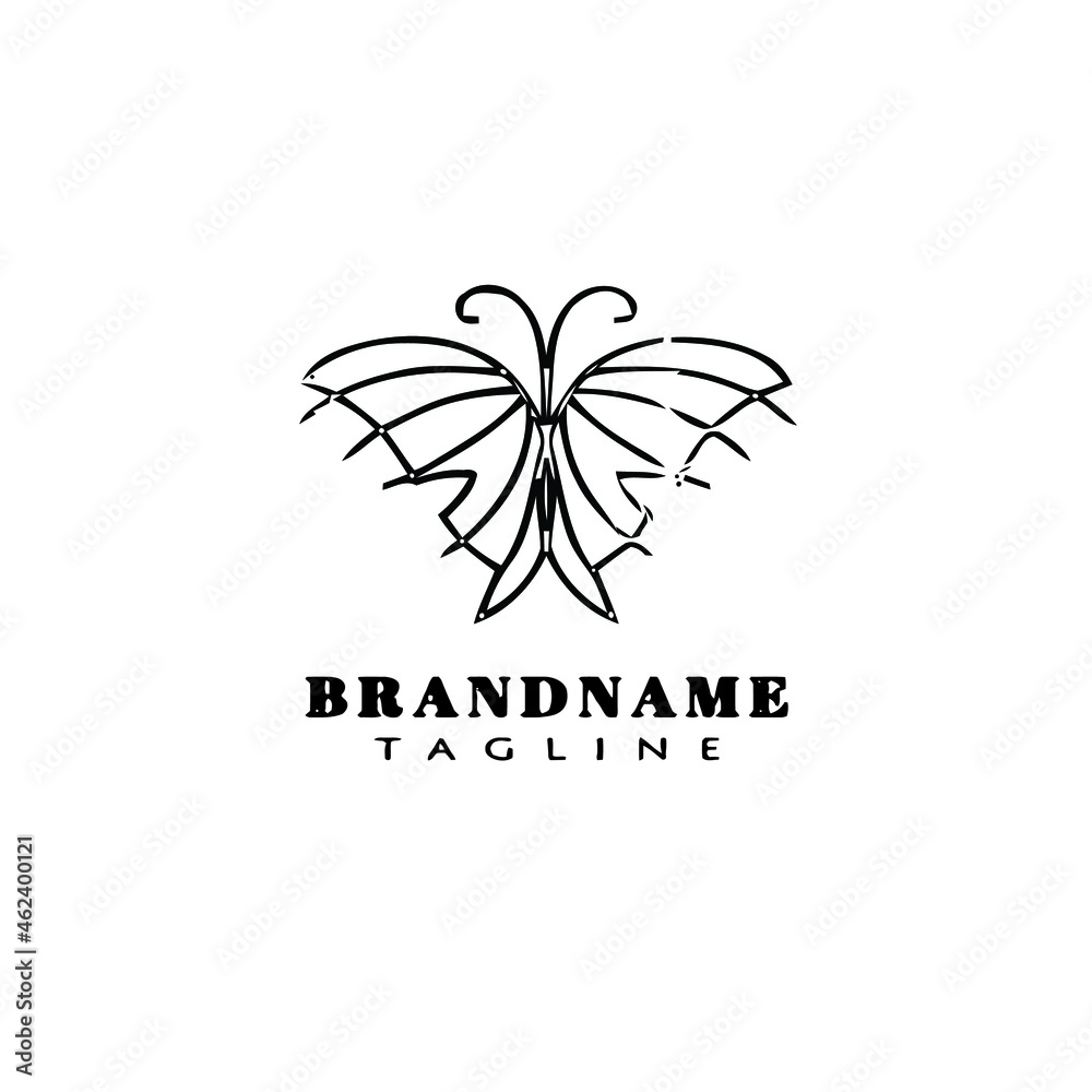 Fototapeta premium butterfly logo cartoon icon design graphic black isolated vector illustration