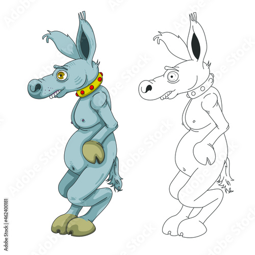 âne en position debout