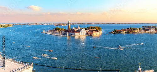 San Giorgio Maggiore Island, view from the top of Basilica San Marco, Venice, Italy