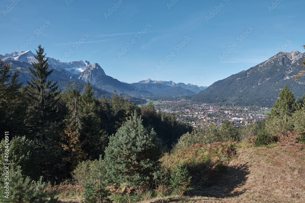 View to Garmisch-Partenkirchen in October View to Garmisch-Partenkirchen in October