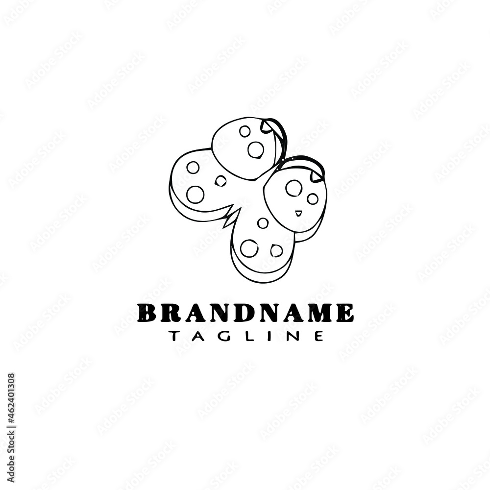 butterfly logo cartoon icon design template black isolated vector cute
