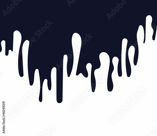 Abstract background with black dripping paint, liquid or oil. The paint flows. Liquid drips. Ink drops. Vector illustration
