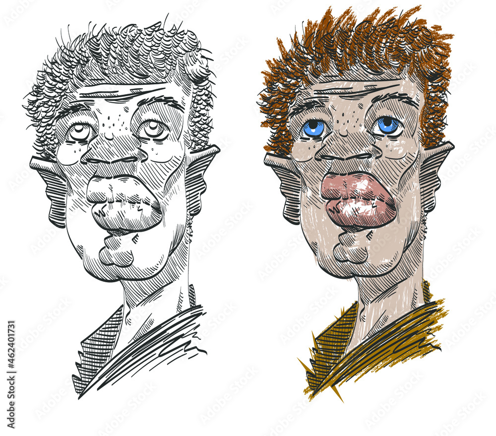 Visage aux traits graphiques