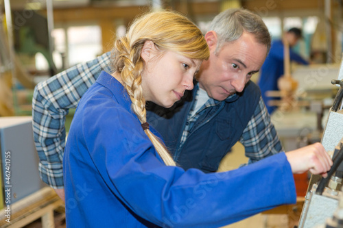 portrait of industrial carpentry worker apprentice