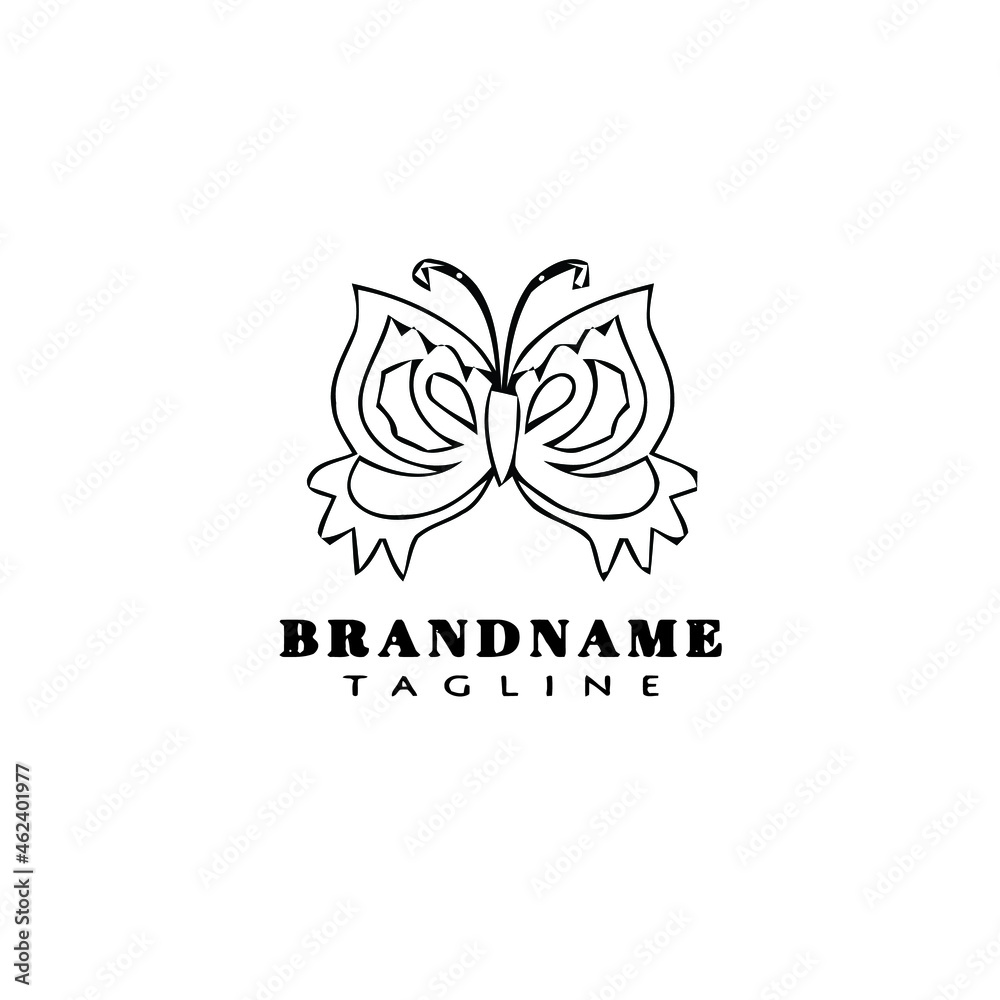 butterfly logo icon design template black isolated illustration