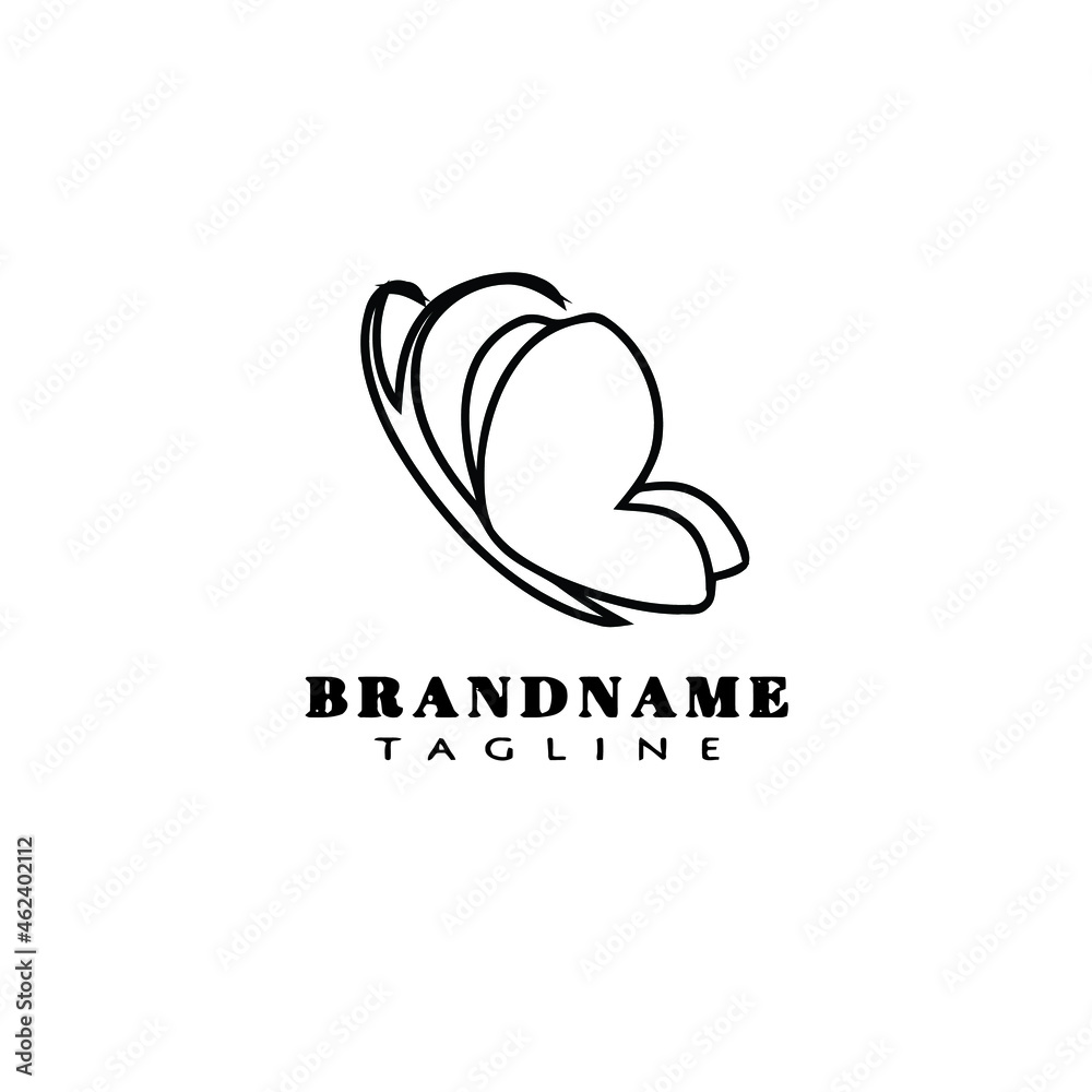butterfly logo cartoon icon template black isolated vector