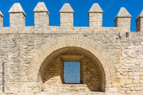 Embrasure on the medieval walls of Vejer de la Frontera. Cadiz, Andalusia, Spain photo