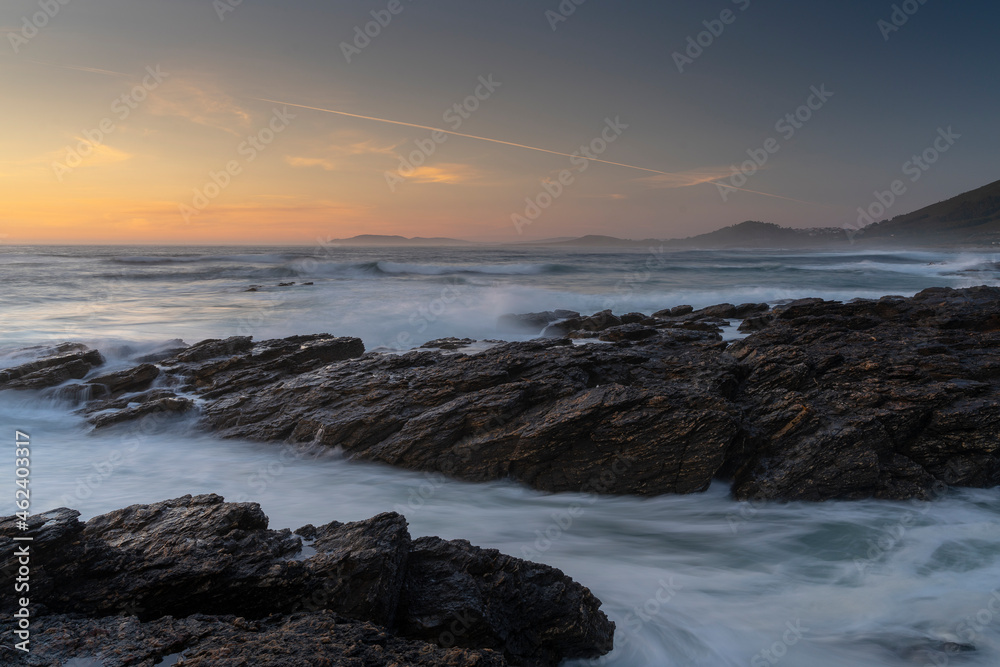 sunset over the sea in Galicia, Spain sunset over the sea in Galicia, Spain