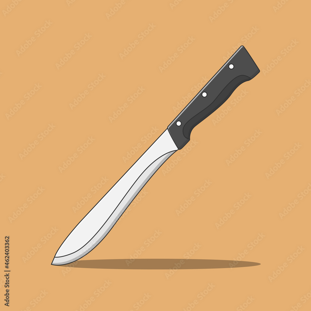 Butcher Knife Vector Icon Illustration. Kitchen Knife Vector. Flat Cartoon Style Suitable for Web Landing Page, Banner, Flyer, Sticker, Wallpaper, Background Butcher Knife Vector Icon Illustration. Kitchen Knife Vector. Flat Cartoon Style Suitable for Web Landing Page, Banner, Flyer, Sticker, Wallpaper, Background