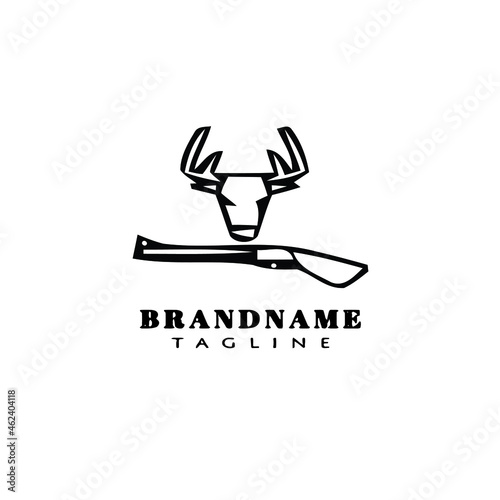 hunting deer logo icon cartoon template vector style